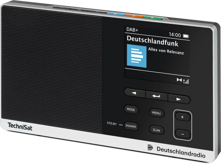 Transition vers le DAB+ : les Allemands moins râleurs que les Français ? Récepteur radio DAB+ affichant Deutschlandfunk, symbole de la transition FM vers le DAB+ en Allemagne